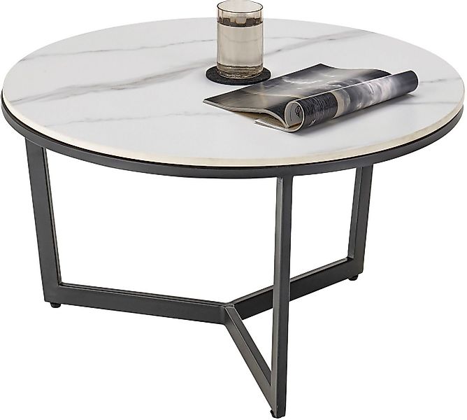 Stolkom Sp.z.o.o. Couchtisch HARPER 2, rund Keramik, Tisch-Platte marmorisi günstig online kaufen