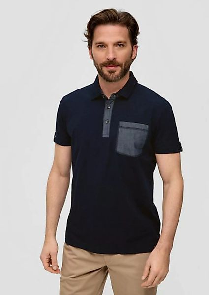 s.Oliver Kurzarmshirt Poloshirt mit Flammgarn-Struktur Kontrast-Details, Zi günstig online kaufen
