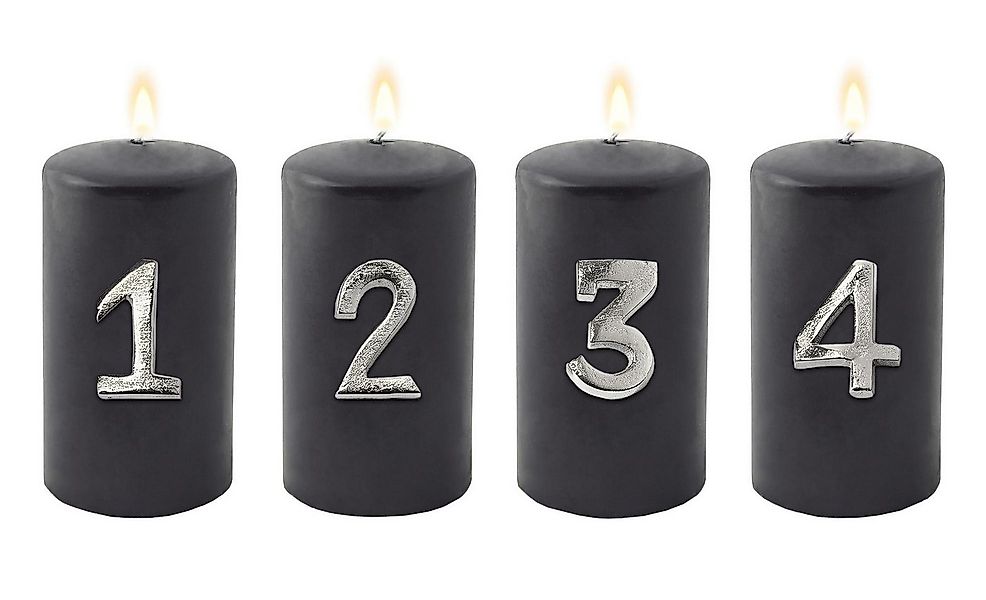 EDZARD Kerzenständer Kerzenstecker Advent, 4er-Set, Zahlen 1 bis 4, Silber- günstig online kaufen