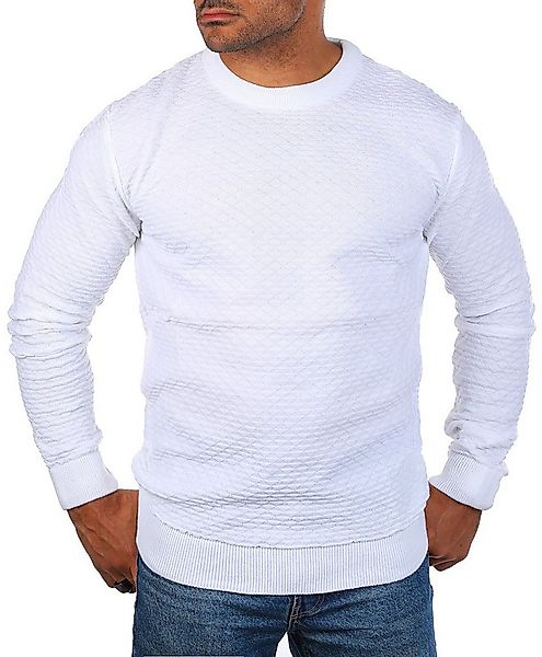 CARISMA Strickpullover Herren leichter Feinstrick Karo Strickmuster einfarb günstig online kaufen