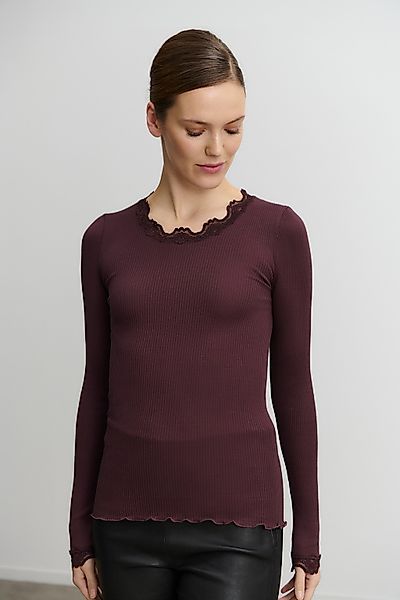 rosemunde Longsleeve "Babette silk shirt" Langarm, mit Spitze, feminin, beq günstig online kaufen