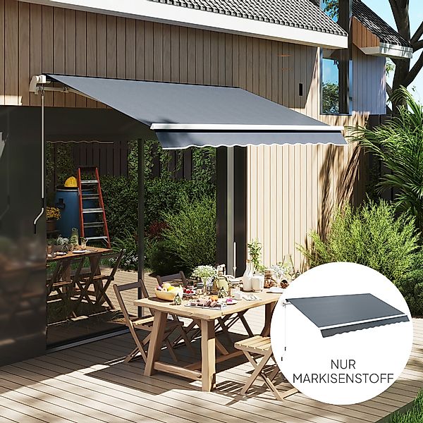 Outsunny Markisenbespannung Markisenstoff mit Volant Wasserabweisend Ersatz günstig online kaufen