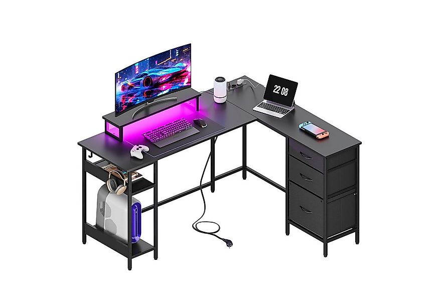 DEVAISE Computertisch Gamingtisch 111/120/140 x 80 cm Computertisch, L-förm günstig online kaufen