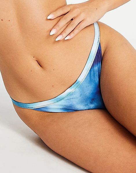 Weekday – Ava – Bikinihose aus recyceltem Material mit Pinselstrich-Print-M günstig online kaufen