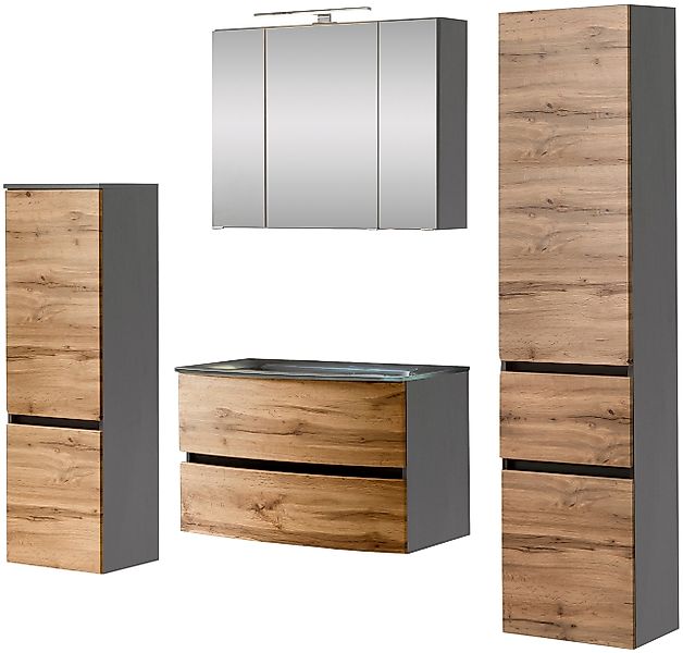 welltime Badezimmer-Set Kaunas, (Set, 4-St), Waschtisch-Set günstig online kaufen