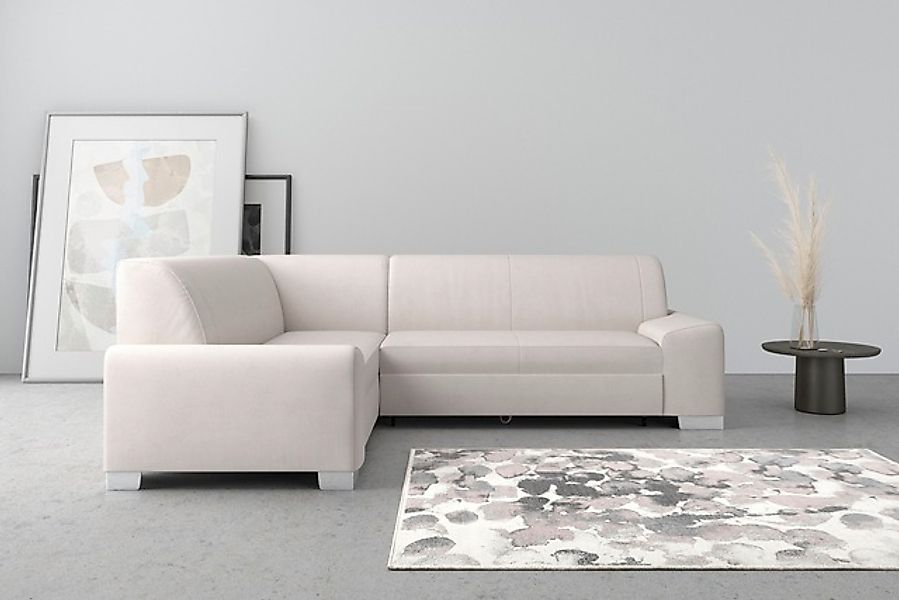 DOMO collection Ecksofa »Anzio in kubischer Formensprache, flache Armlehnen günstig online kaufen