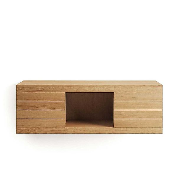 Doppel Waschtisch Holz massiv in Teakfarben die Wandmontage günstig online kaufen