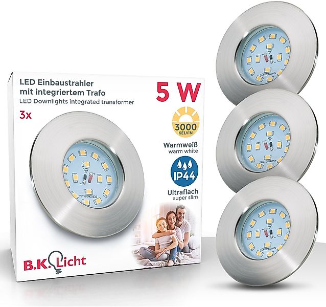 B.K.Licht LED Einbauleuchte 3er Set Bad günstig online kaufen