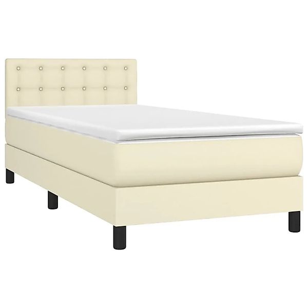 vidaXL Boxspringbett mit Matratze Creme 100x200 cm Kunstleder 3141109 günstig online kaufen
