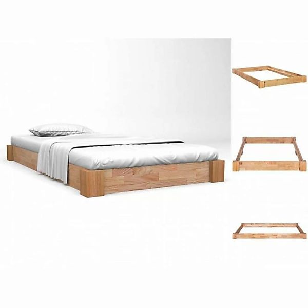 vidaXL Bettgestell Massivholzbett Eiche 120x200 cm Bett Bettrahmen Bettgest günstig online kaufen