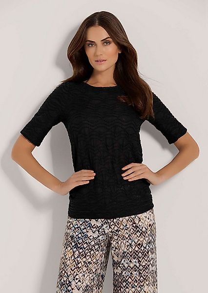 MADELEINE Kurzarmshirt Viskoseshirt mit Rundhalsausschnitt Basicshirt mit s günstig online kaufen