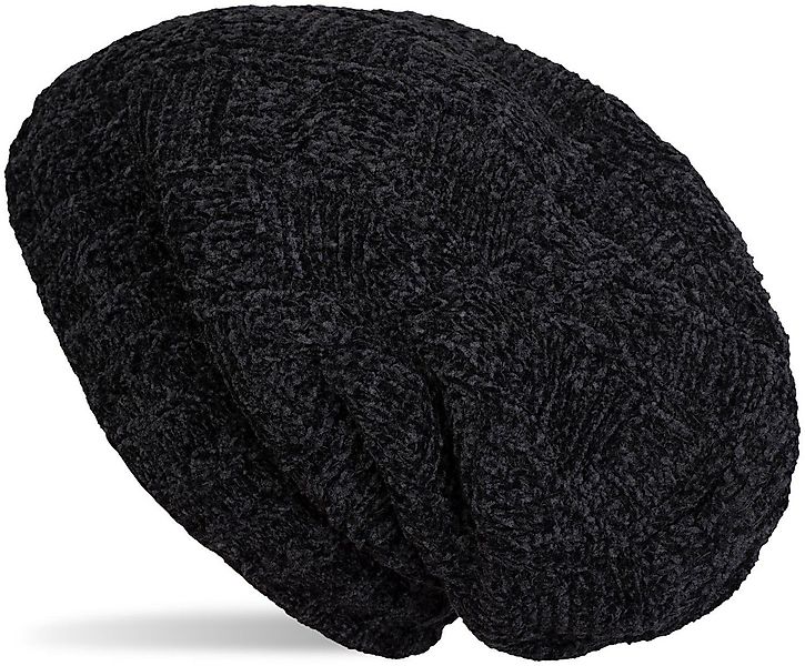 styleBREAKER Strickmütze Chenille Beanie Mütze mit Flecht Muster (1-St) günstig online kaufen