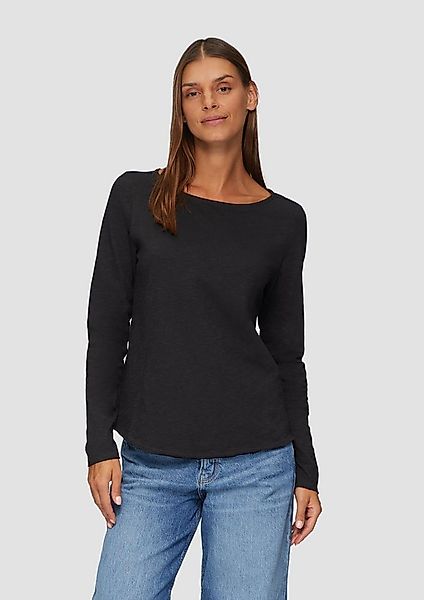 s.Oliver Langarmshirt T-Shirt Longsleeve mit Flammgarnstruktur und U-Boot-A günstig online kaufen