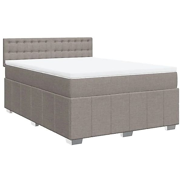 vidaXL Boxspringbett mit Matratze Taupe 160x200 cm Stoff 3287137 günstig online kaufen