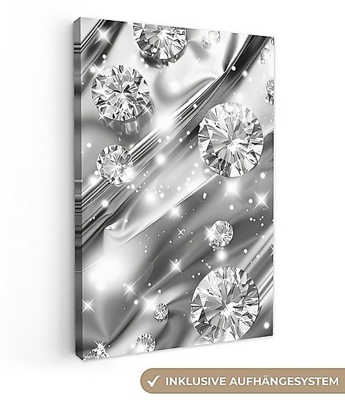 OneMillionCanvasses® Leinwandbild Abstrakt - Diamant - Luxus - Modern - Sil günstig online kaufen