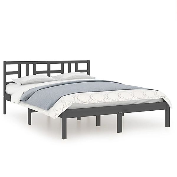 vidaXL Massivholzbett Grau 200x200 cm1085845 günstig online kaufen