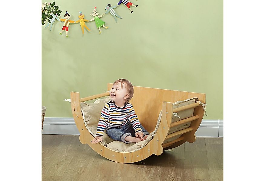 AIYAPLAY Klettergerüst 3 in 1 Set, mit Tischplatte Kissen, (Kletterspielzeu günstig online kaufen