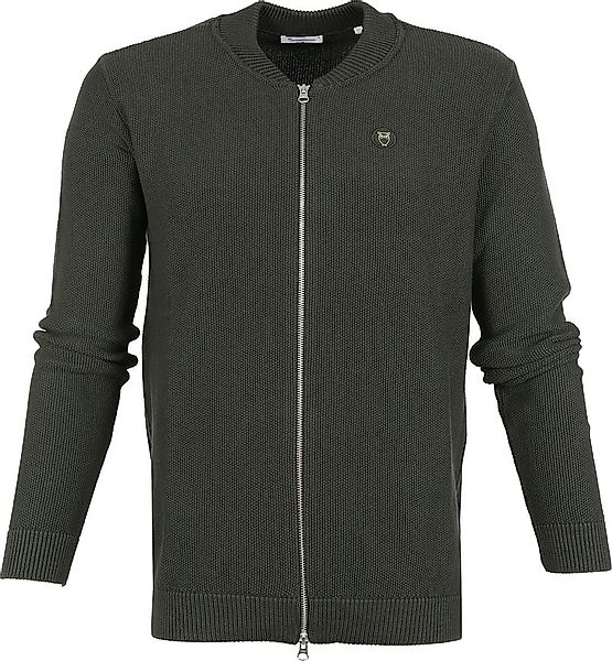 KnowledgeCotton Apparel Field Strickjacke Dunkelgrün - Größe XL günstig online kaufen
