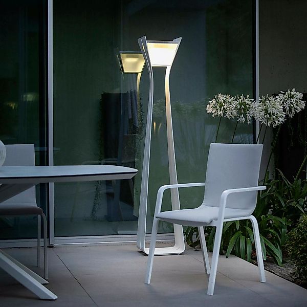 LED-Solarleuchte Osmoz aus Aluminium, 175 cm, weiß günstig online kaufen