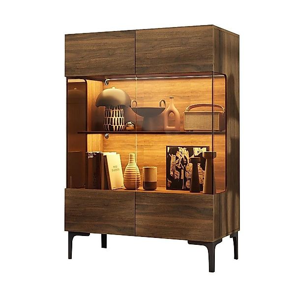 FUFU&GAGA Glasvitrine Moderner Vitrinenschrank mit Beleuchtung, günstig online kaufen