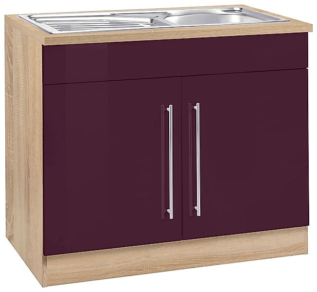 KOCHSTATION Spülenschrank "KS-Samos", 100 cm breit, inkl. Einbauspüle günstig online kaufen