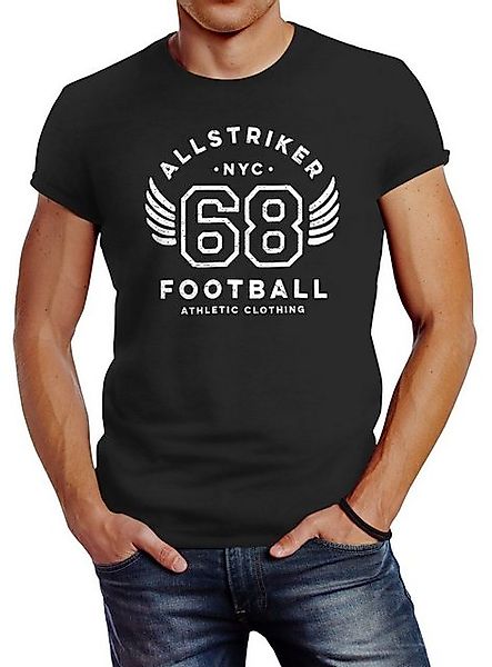 Neverless Print-Shirt Herren T-Shirt College Design Schriftzug NYC 68 Footb günstig online kaufen