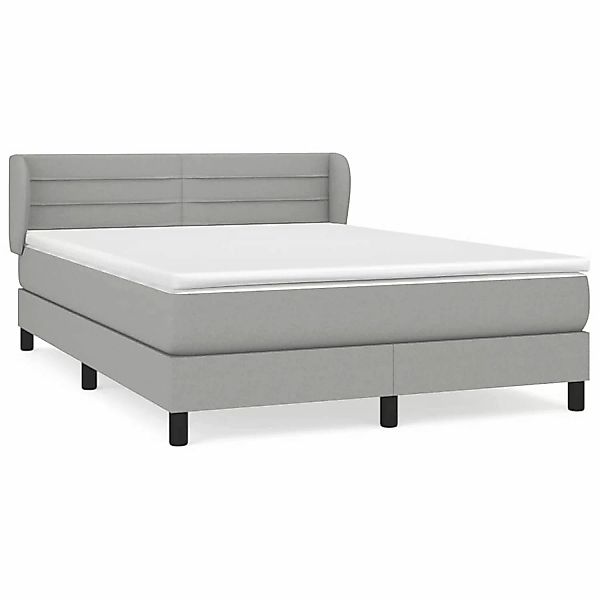 vidaXL Boxspringbett mit Matratze Hellgrau 140x190 cm Stoff1383154 günstig online kaufen