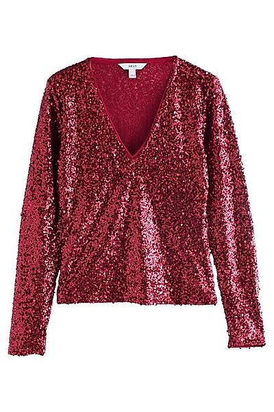 Next Paillettenshirt Oberteil mit Pailletten und V-Ausschnitt (1-tlg) günstig online kaufen