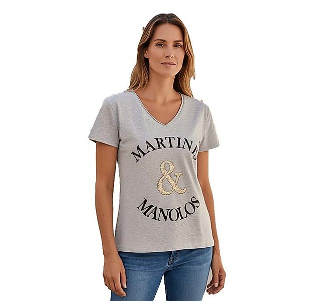 Miss Goodlife T-Shirt T-Shirt MG13833 "Martinis Manolos“ – Grau meliert mit günstig online kaufen