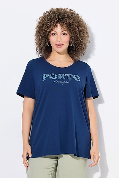 Ulla Popken T-Shirt T-Shirt A-Linie V-Ausschnitt günstig online kaufen