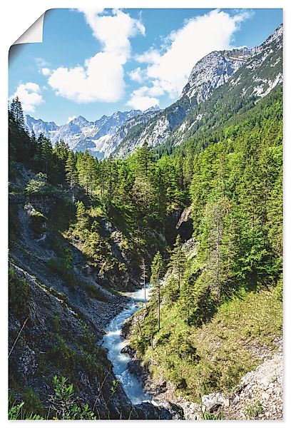 Artland Wandbild "Fluss schlängelt sich durch Tal", Berge, (1 St.) günstig online kaufen