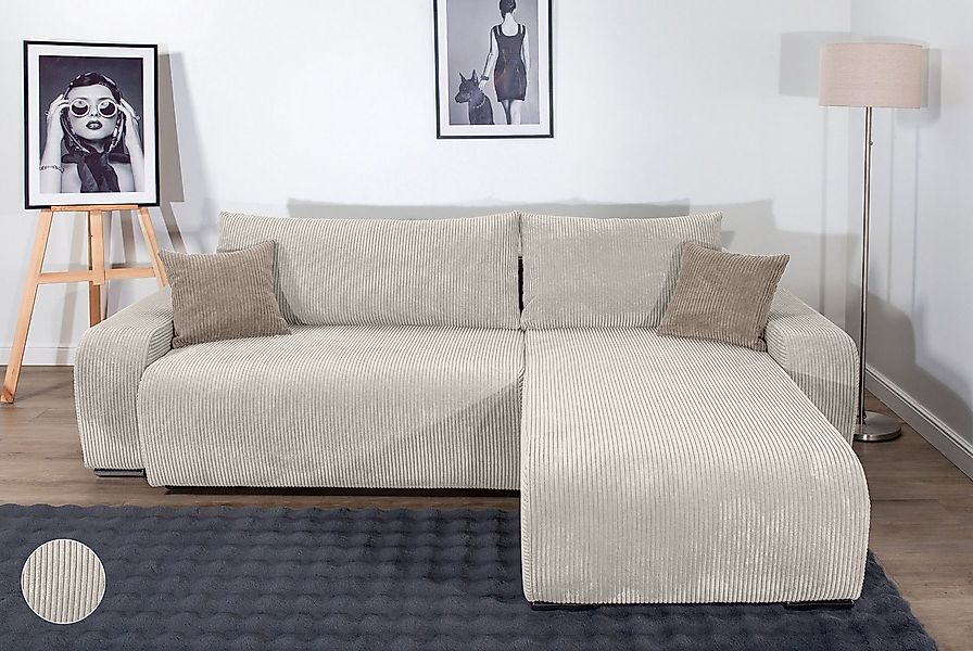 COLLECTION AB Ecksofa Pia, L-Form, Breite 237 cm, mit Schlaffunktion, inkl. günstig online kaufen