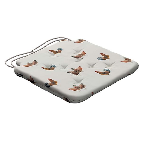 Stuhlkissen Christoph mit Bindeschnur, braun-creme, 42 x 41 x 3,5 cm, Flowe günstig online kaufen