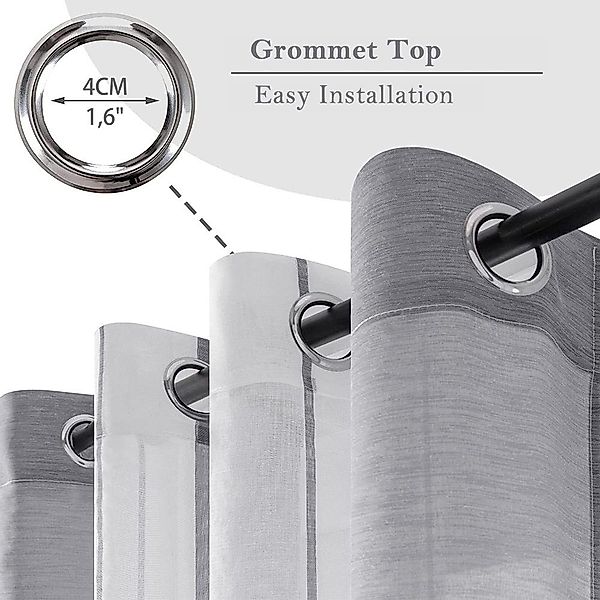 NUODWELL Gardine Voile Gardinen mit Ösen, günstig online kaufen