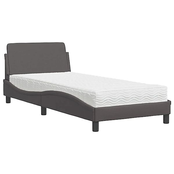 vidaXL Bett mit Matratze Grau 90x200 cm Kunstleder2007233 günstig online kaufen