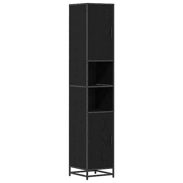 vidaXL Badezimmer Schrank Schwarz Eichen-Optik 35 x 37,5 x 188,5 cm 3402319 günstig online kaufen