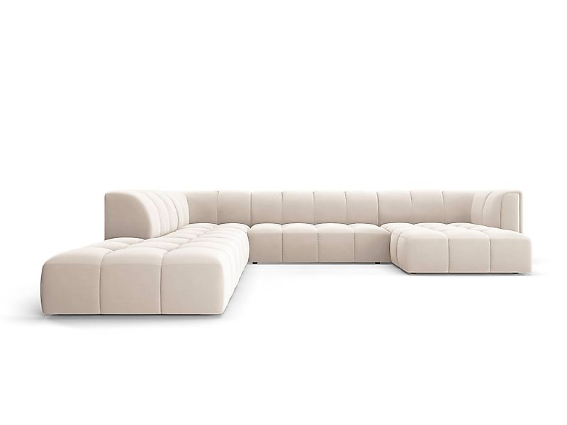 Milo Casa | Panorama-Ecksofa Francesca Samt links 7-Sitzer günstig online kaufen