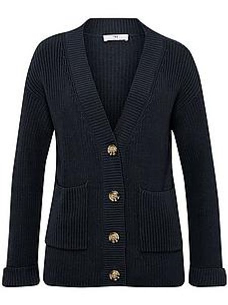 Strickjacke V-Ausschnitt Peter Hahn blau günstig online kaufen