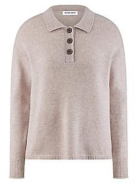 Polo-Pullover Kaschmir Peter Hahn beige günstig online kaufen