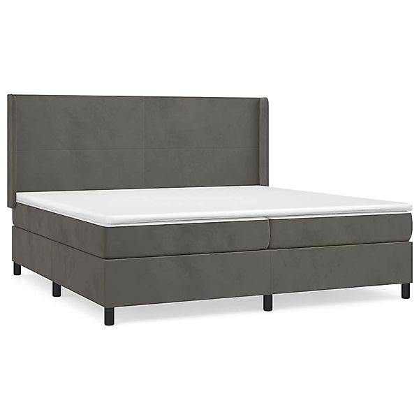 vidaXL Boxspringbett mit Matratze Dunkelgrau 200x200 cm Samt1378553 günstig online kaufen