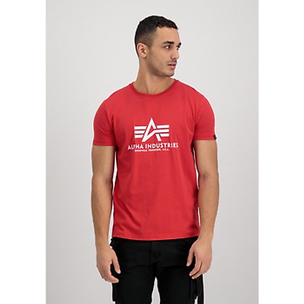 Alpha Industries  T-Shirts & Poloshirts Basic T-Shirt BL - speed red/white günstig online kaufen