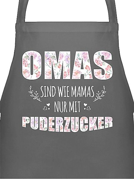 Shirtracer Kochschürze Omas sind wie Mamas nur mit Puderzucker - Geschenk O günstig online kaufen