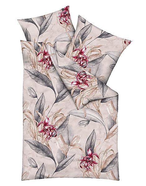 JACK Wendebettwäsche 135x200cm Asmara allover Natur oder Jade Grün, Biber, günstig online kaufen