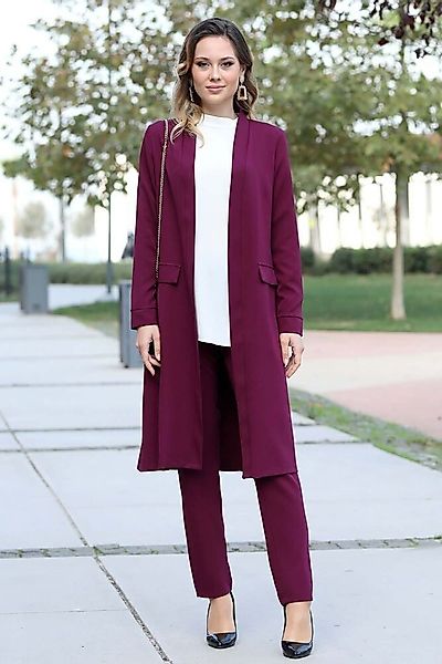 Modavitrini Hosenanzug Zweiteiler Damen Anzug Langarm günstig online kaufen