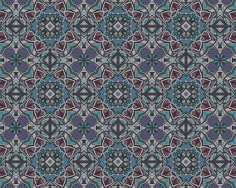 Fototapete "Mosaic II Blue" 4,00x2,50 m / Glattvlies Perlmutt günstig online kaufen