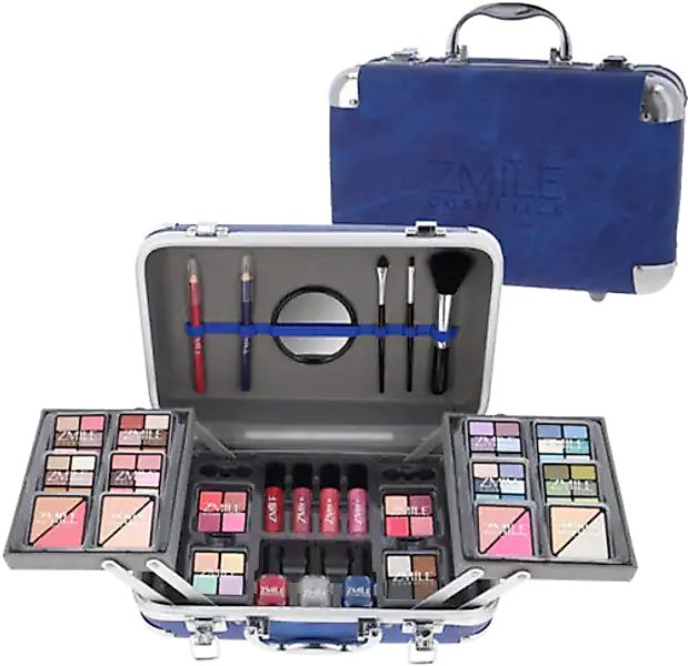 ZMILE COSMETICS Kosmetik-Koffer »'Traveller' blue«, (87 tlg.), mit veganer günstig online kaufen