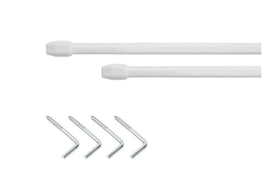 Clever-Kauf-24 Vitragenstange Vitragestange 2er Set weiß günstig online kaufen