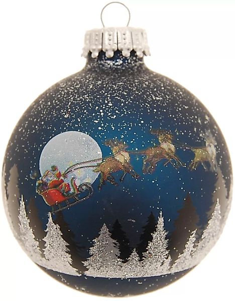Krebs Glas Lauscha Weihnachtsbaumkugel »Spirit of Christmas, 7 cm«, (Set, 4 günstig online kaufen