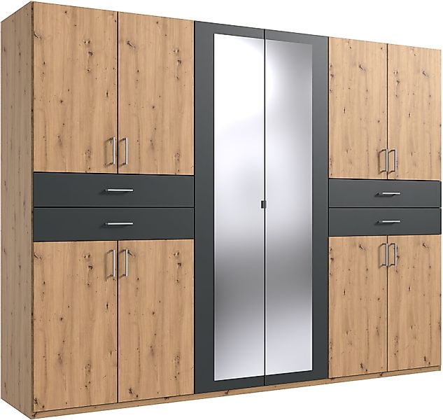 Kleiderschrank 10trg mit 2 Spiegel TAIGA von WIMEX braun günstig online kaufen
