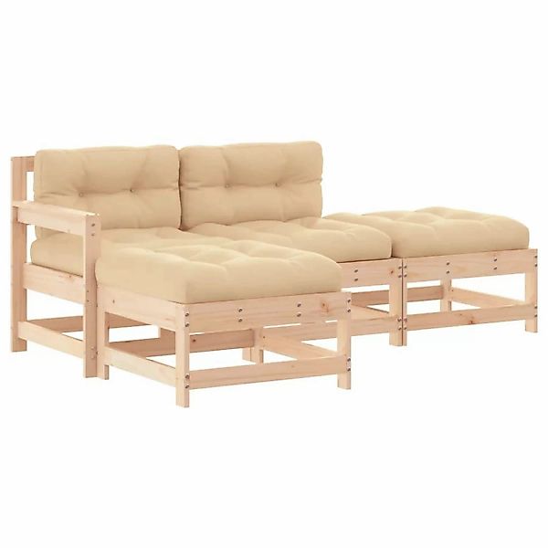 vidaXL 4-tlg Garten-Lounge-Set mit Kissen Massivholz Modell 2 günstig online kaufen